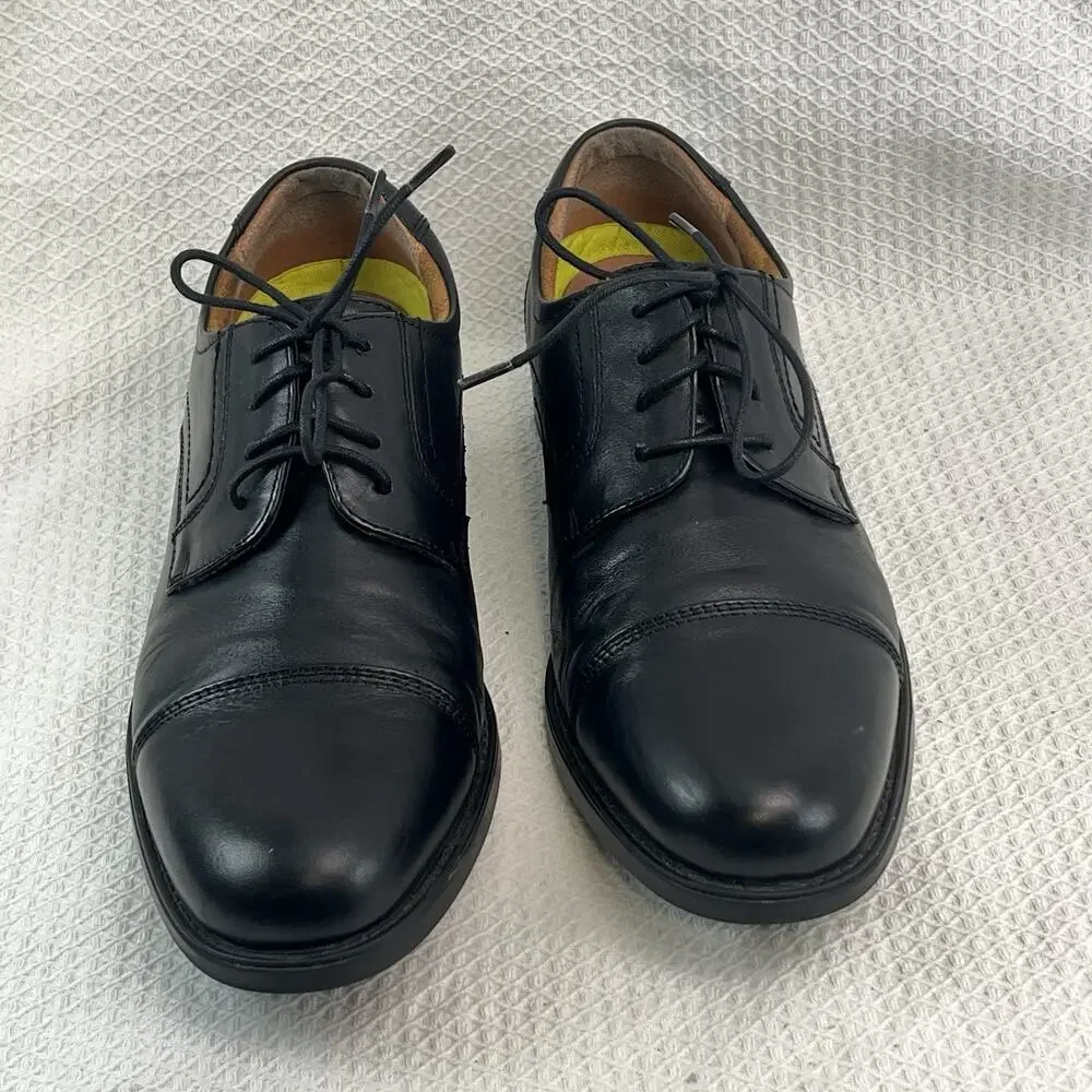 Florsheim Comfortech Black Leather Cap Toe Oxford Shoes Men’s US 8D